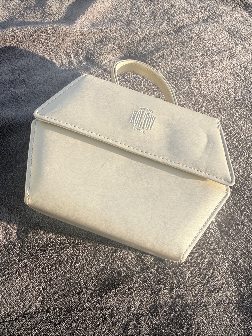 Kohkov Cream Hexagon Mini Top-Handle Bag
